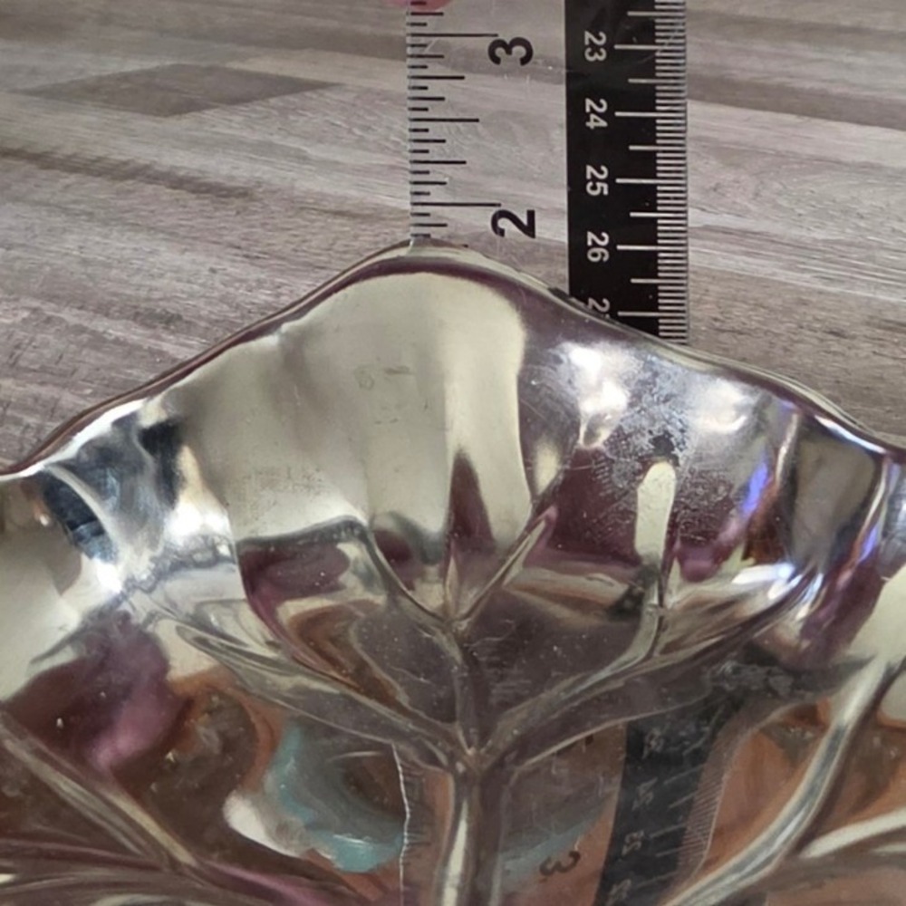 Vintage Silver Plated Leaf Dish Grape Handle Footed Trinket Bowl Hong Kong 9.5" - Picture 16 of 16